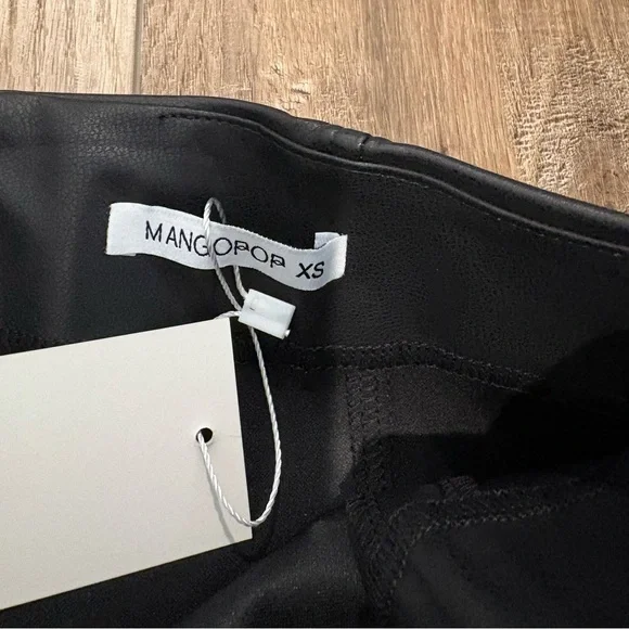 Mango Pop Black Faux Leather Mini Skirt - Picture 2 of 3